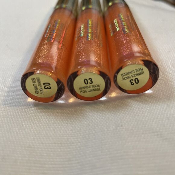 New Milani Stellar Lights, Holographic Lip Gloss 03 Luminous Peach Set Of 3 - Picture 2 of 2